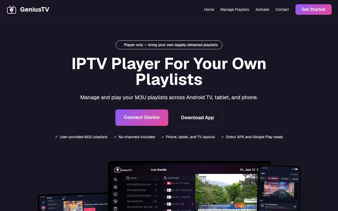 geniustv.app Screenshot